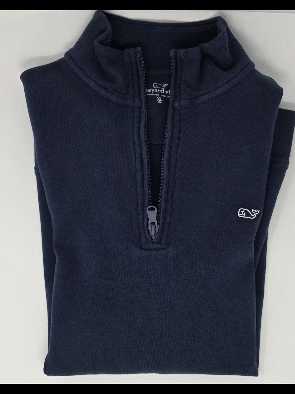 Vineyard Vines Navy Quarter-Zip Mock Neck Pullover